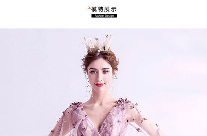 Gown Mesh Evening A-Line Cape-Sleeve