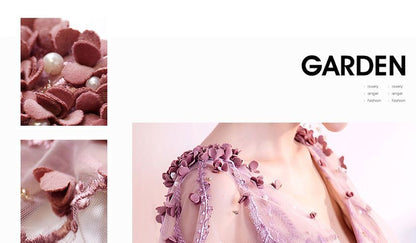 Gown Mesh Evening A-Line Cape-Sleeve