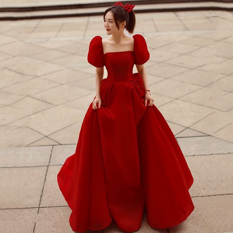 A-Line Gown Evening Square-Neck