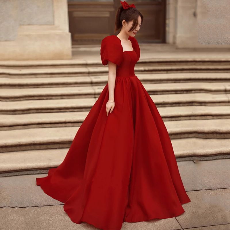 A-Line Gown Evening Square-Neck