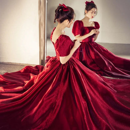 A-Line Gown Evening Square-Neck