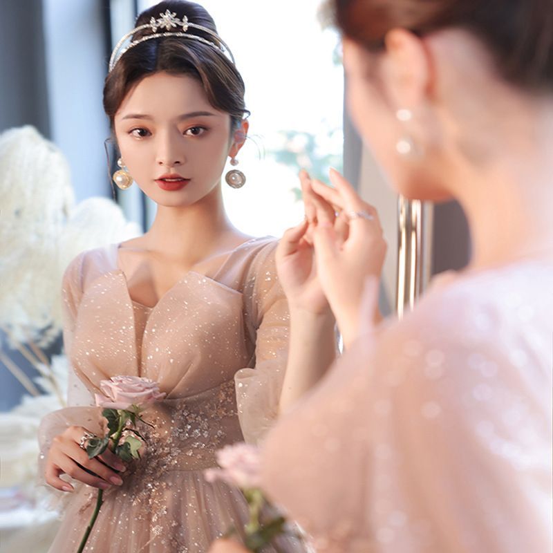 Gown A-Line Evening Glitter