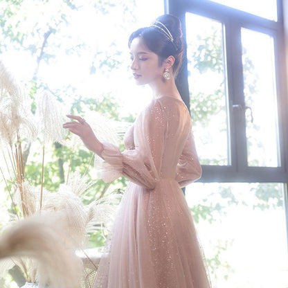 Gown A-Line Evening Glitter