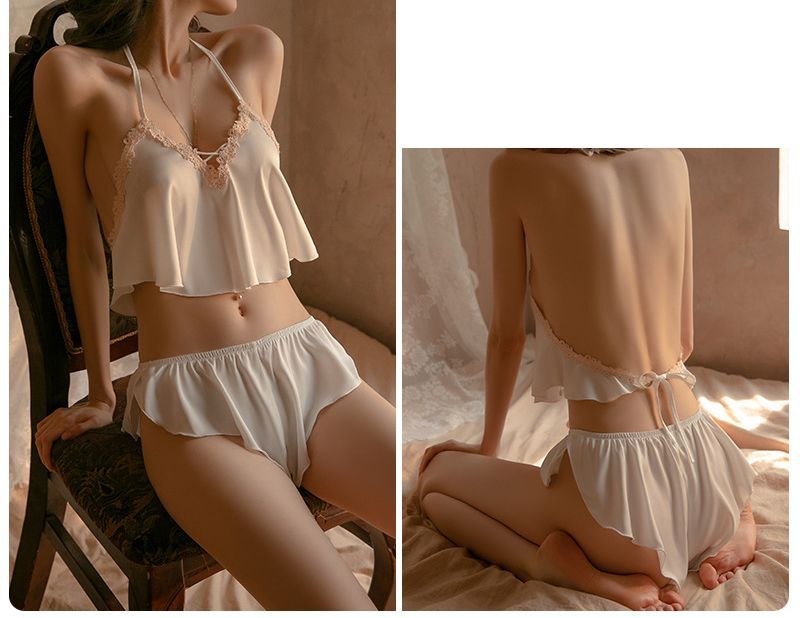 Lacy Halter Cami Set with Shorts