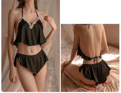 Lacy Halter Cami Set with Shorts