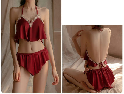 Lacy Halter Cami Set with Shorts