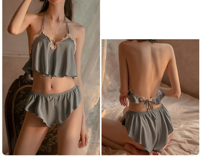 Lacy Halter Cami Set with Shorts