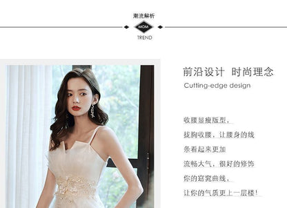 Mesh (Various Designs) A-Line Evening Gown Spaghetti-Strap