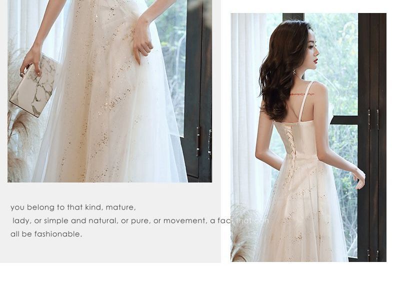 Mesh (Various Designs) A-Line Evening Gown Spaghetti-Strap