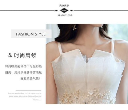 Mesh (Various Designs) A-Line Evening Gown Spaghetti-Strap