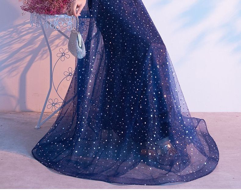 Gown Bell-Sleeve Sequined Evening A-Line