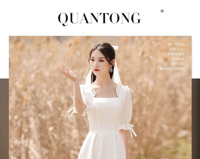 Bell-Sleeve Ruffled Midi A-Line Cocktail Dress