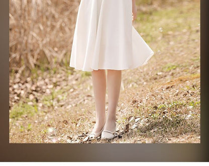 Bell-Sleeve Ruffled Midi A-Line Cocktail Dress