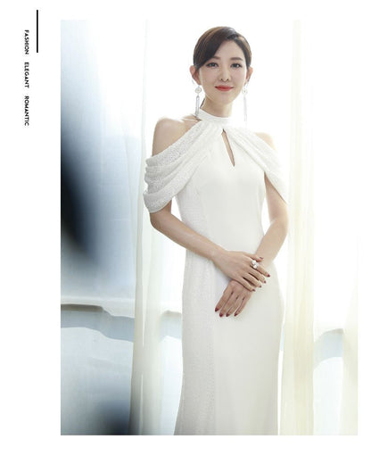 Evening Mermaid Shoulder Cold Gown