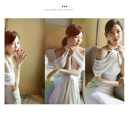 Evening Mermaid Shoulder Cold Gown