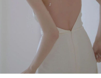 Wedding A-Line Halter Gown Backless