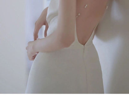 Wedding A-Line Halter Gown Backless