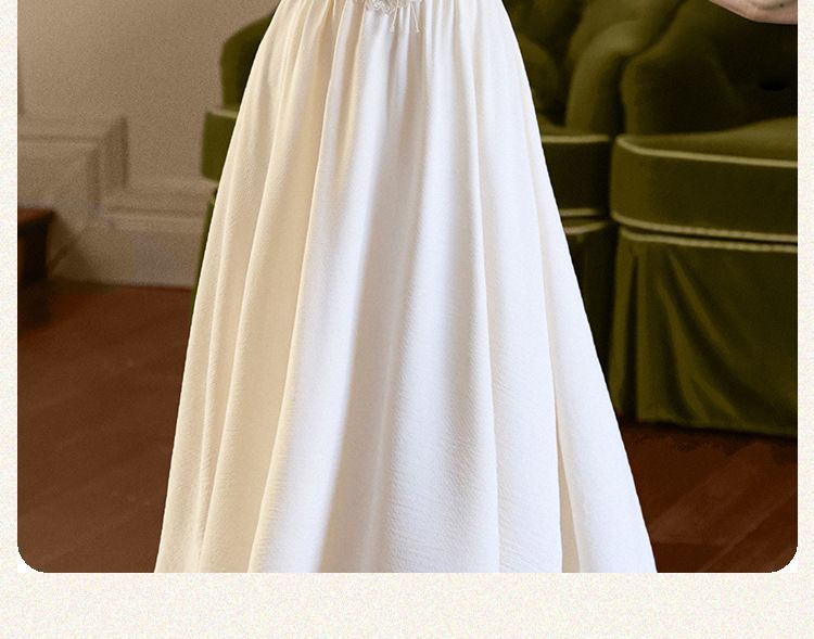 Mock Two-Piece Puff-Sleeve Floral Lace-Up Midi Dress (Various Designs)