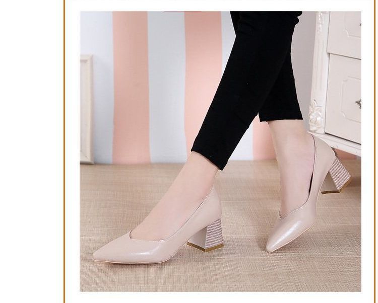 Pointy-Toe Chunky-Heel Pumps