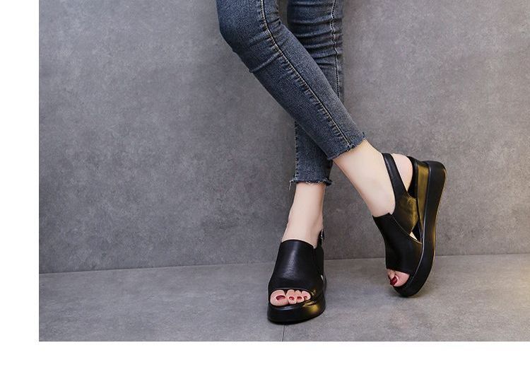 Peep-Toe Slingback Platform Wedge-Heel Sandals