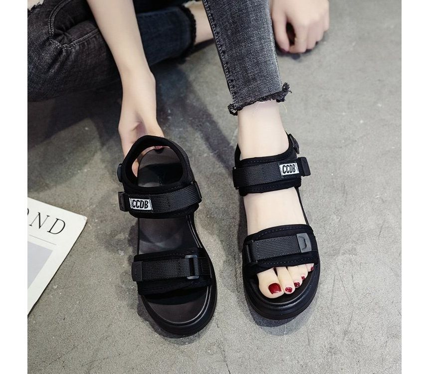 Sandals Adhesive Heel Wedge Platform Strap