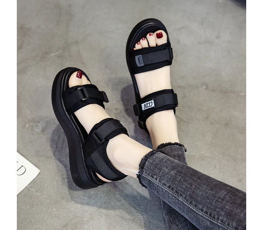 Sandals Adhesive Heel Wedge Platform Strap