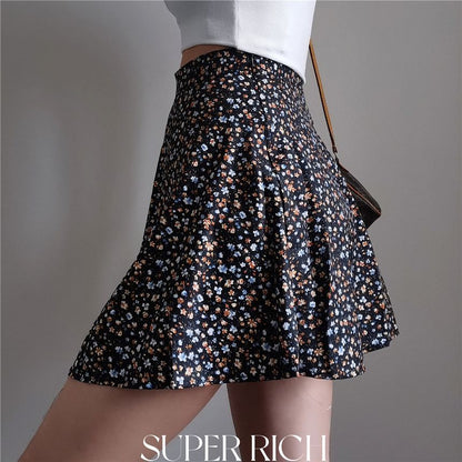 Floral Print A-Line Mini Skirt