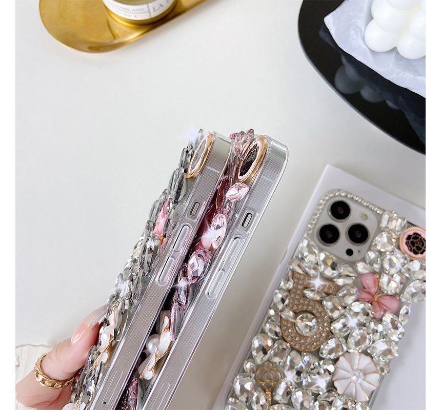 Numerical  Faux Crystal Phone Case