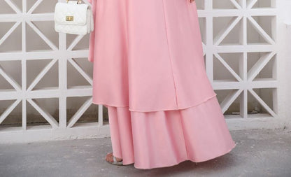 Evening Lace Panel A-Line Gown Asymmetrical Elbow-Sleeve