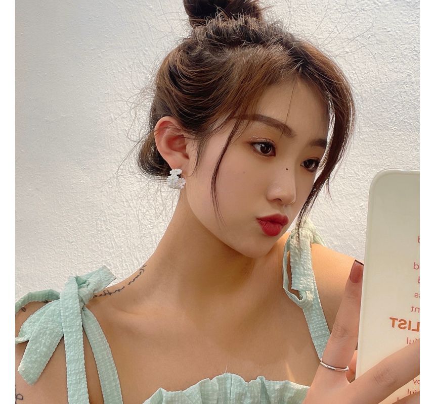 Flower Open Hoop Earring