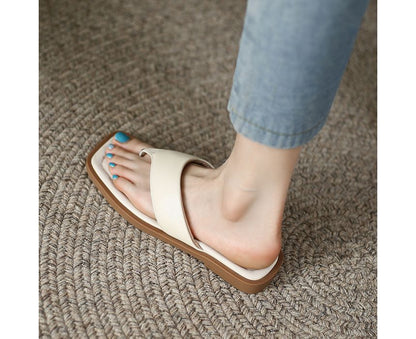 Square-Toe Flip-Flops