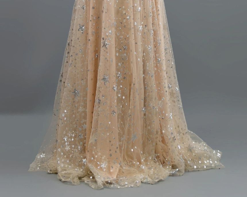 Print Gown Spaghetti-Strap A-Line Star Evening