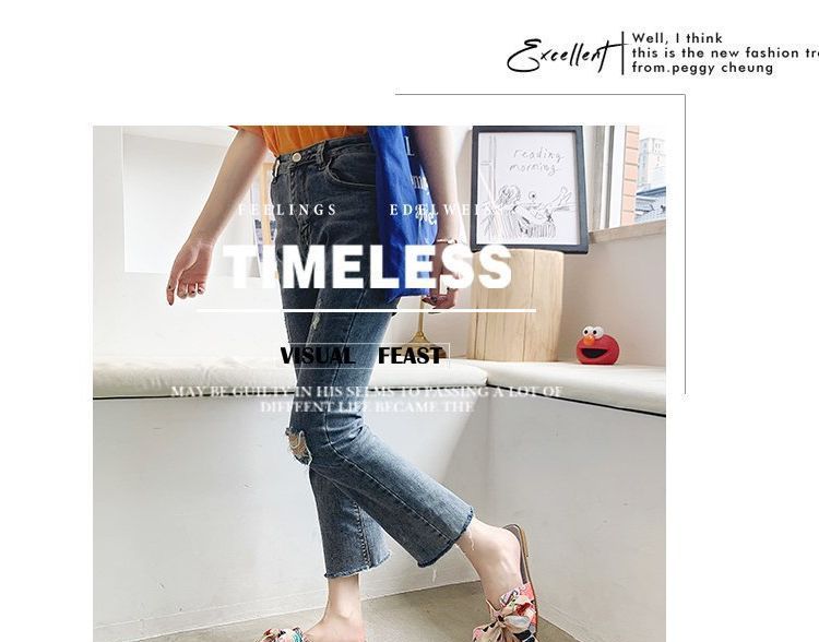 Ribbon Flat Slide Sandals