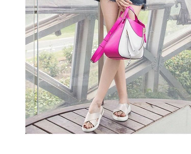 Crisscross Platform Slide Sandals