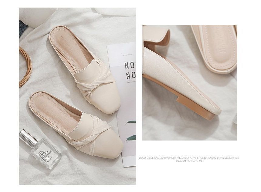 Twisted Flat Loafer Mules