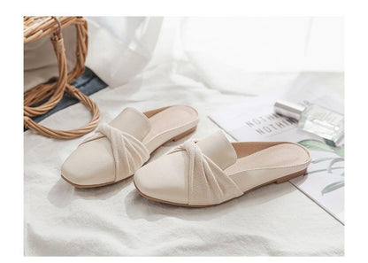 Twisted Flat Loafer Mules