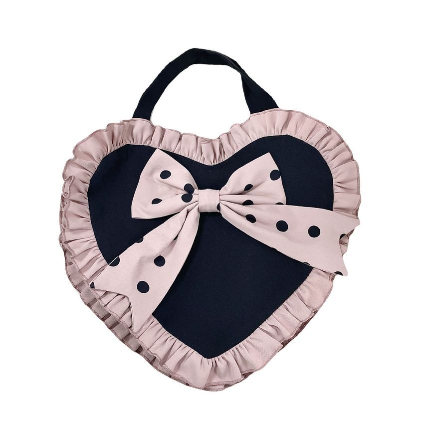 Robe trapèze mini à volants Lolita / Bandeau à nœud / Sac à main / Ensemble