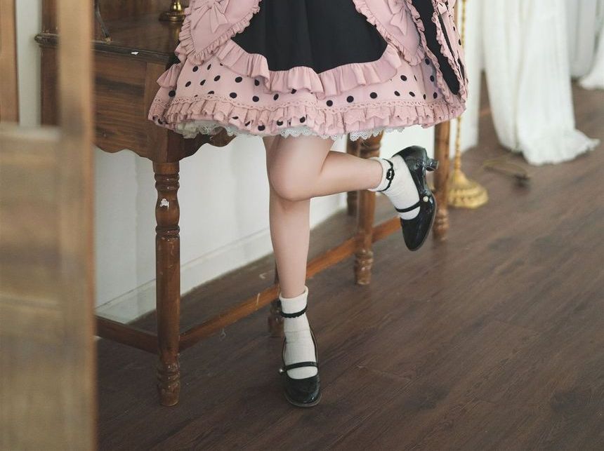 Robe trapèze mini à volants Lolita / Bandeau à nœud / Sac à main / Ensemble