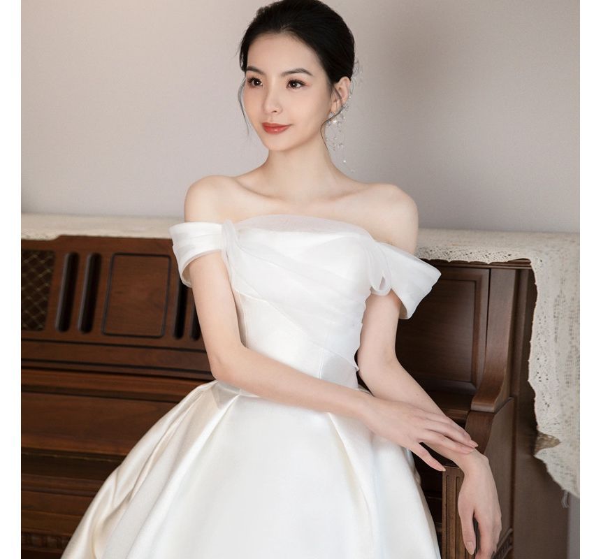 Off-Shoulder A-Line Wedding Dress