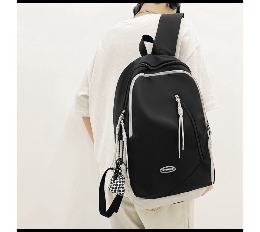 Two-Tone Nylon Backpack Logo