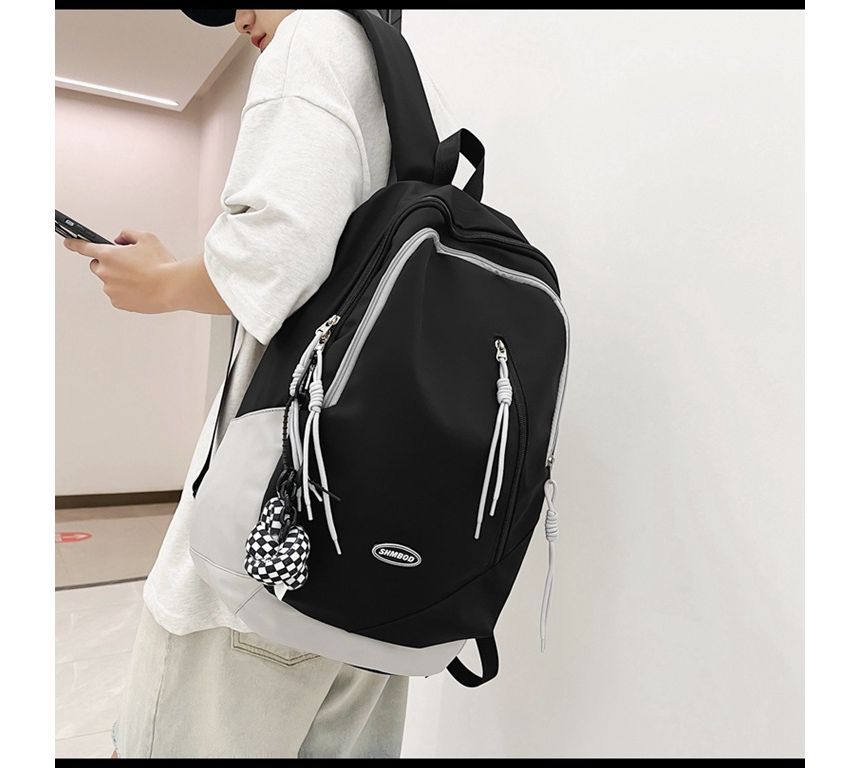 Two-Tone Nylon Backpack Logo