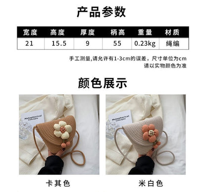 Sac à bandoulière tissé à fleurs