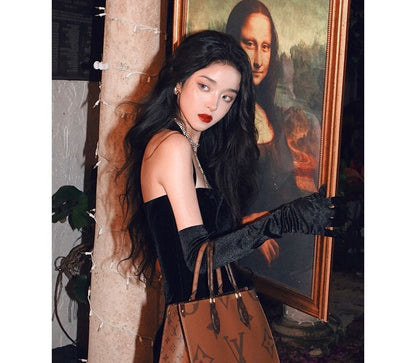 Spaghetti Strap Slit Midi Party Dress