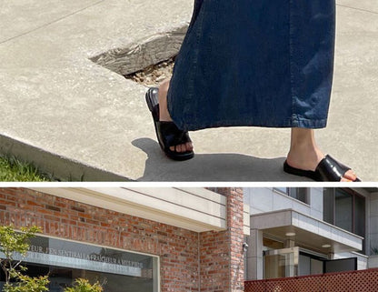 Ärmelloses Midi-Jeanskleid