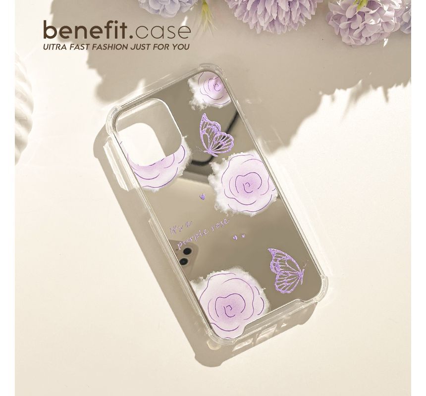 Flower Butterfly Mirrored Phone Case