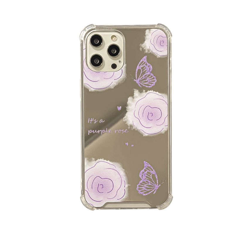 Flower Butterfly Mirrored Phone Case