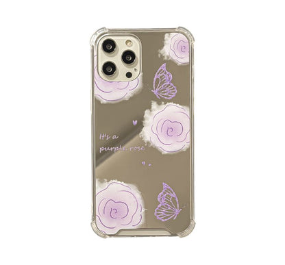 Flower Butterfly Mirrored Phone Case