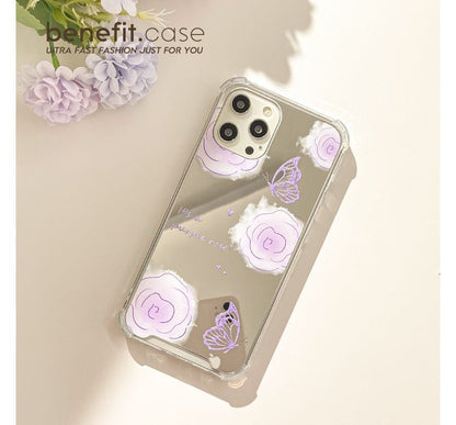 Flower Butterfly Mirrored Phone Case