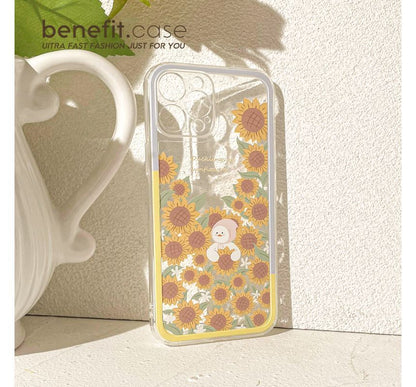 Duck Sunflower Transparent Phone Case