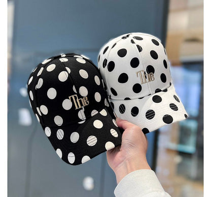 Polka Dot Lettering Embroidered Baseball Cap